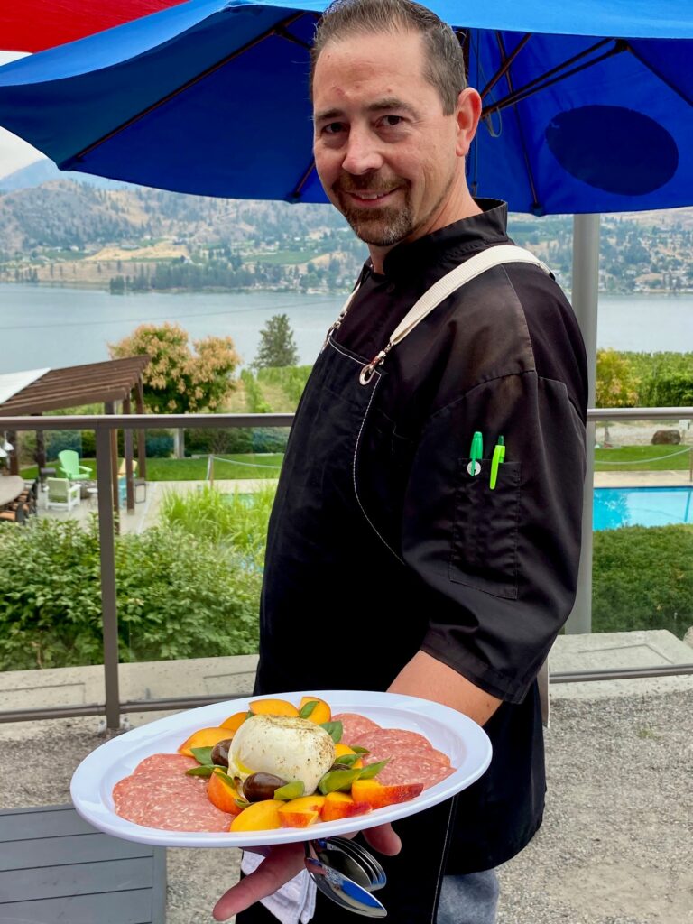 Chef John Burke shows off a burrata feature